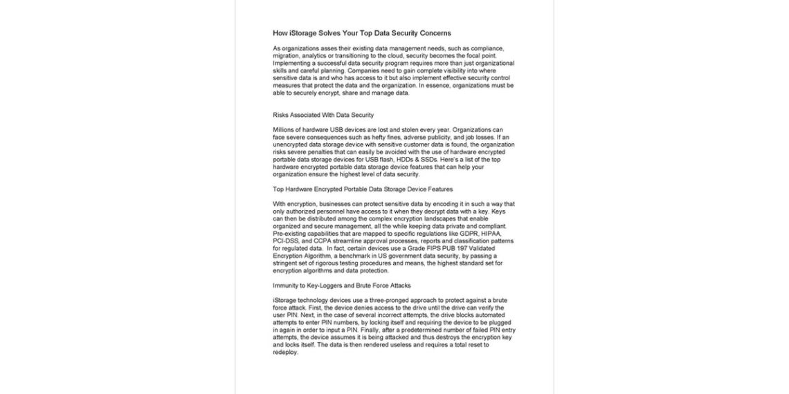 How iStorage Solves Your Top Data Security Concerns