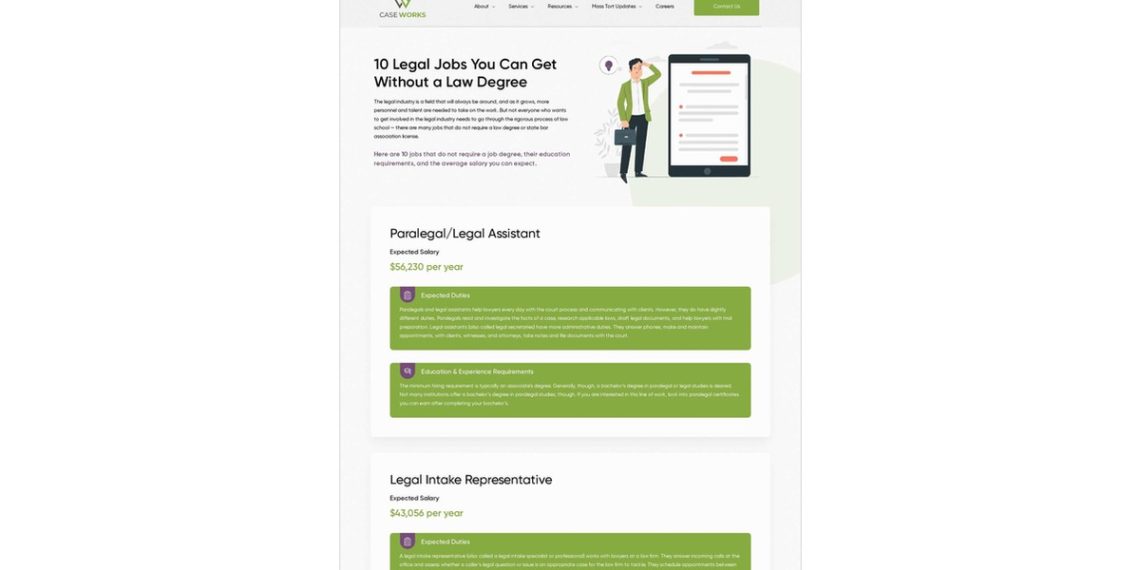 10 Legal Jobs You Can Get Without a Law Degree